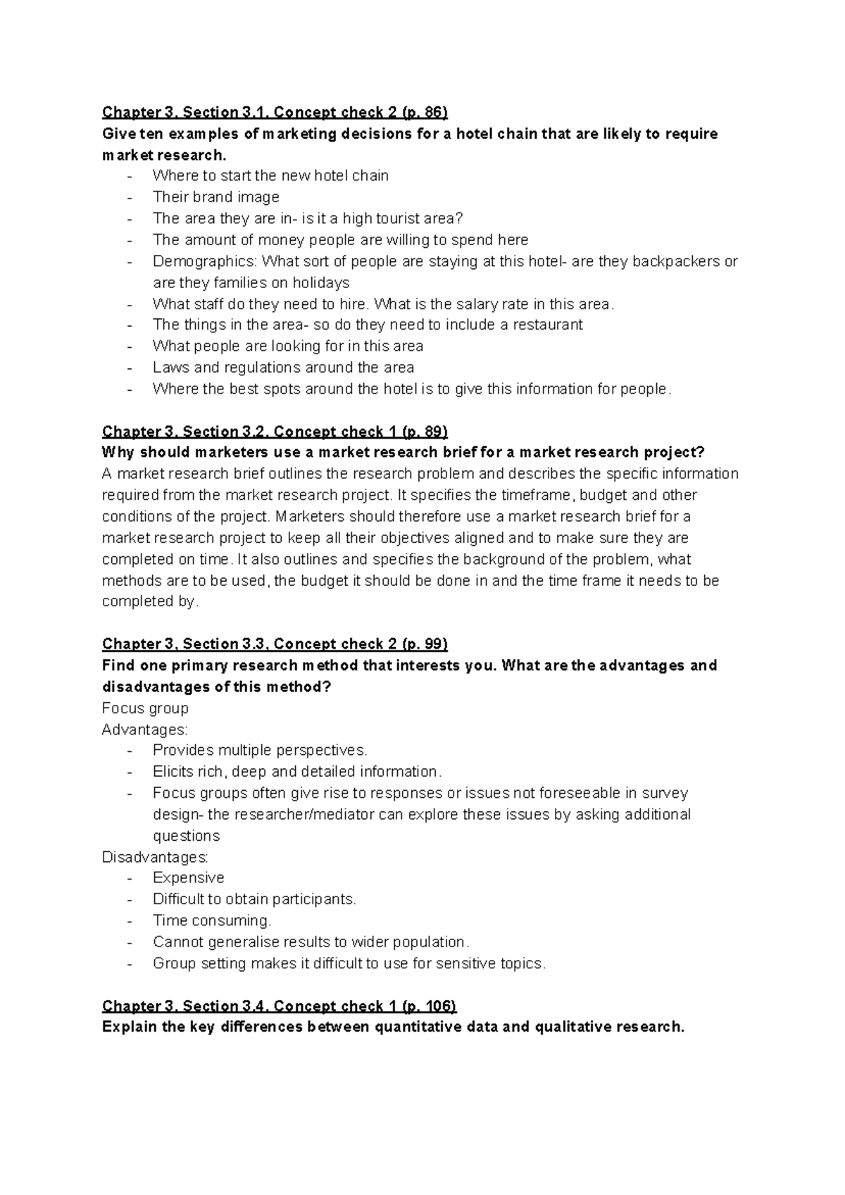Marketing Week 3 Discussion Questions Chapter 3, Section 3, Concept