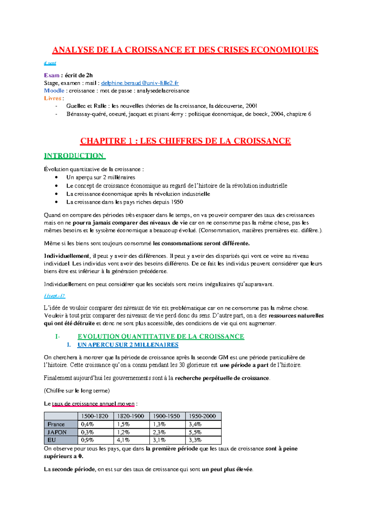 Complet analyse de la croissance CM L3 - ANALYSE DE LA CROISSANCE ET ...