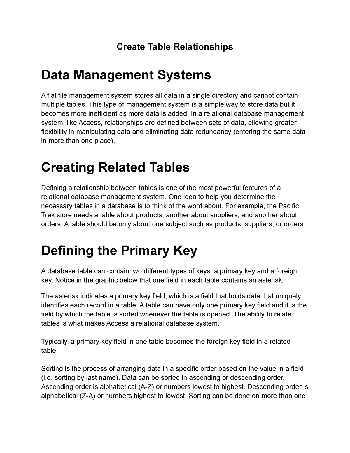 Create Table Relationships This Type Of Management System Is A Simple Way To Store Data But It 9172