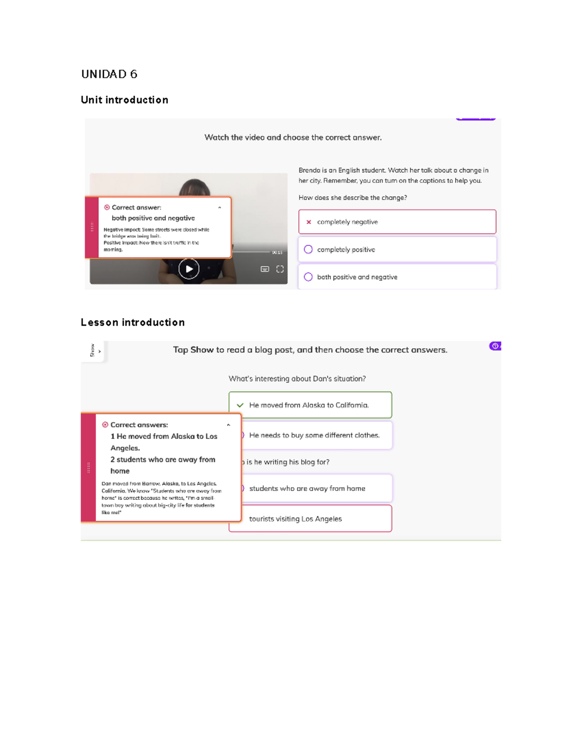 Ayudas Ingles 3 Assignments 6 - ingles - UNIDAD 6 Unit introduction ...