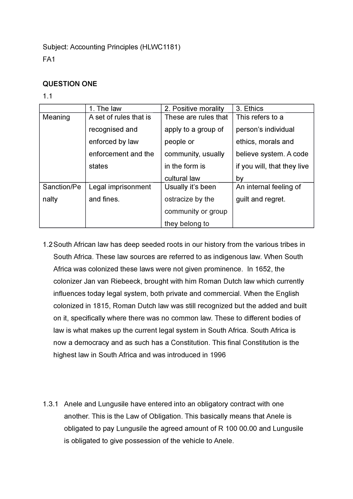 commercial law assignment questions and answers