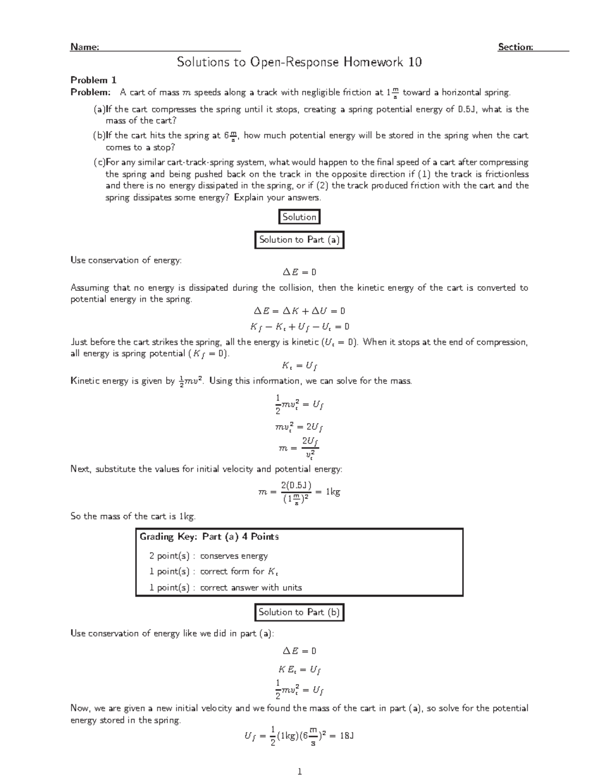 OR HW 10 Solutions - Extra Practice - Name: Section: Solutions To Open ...