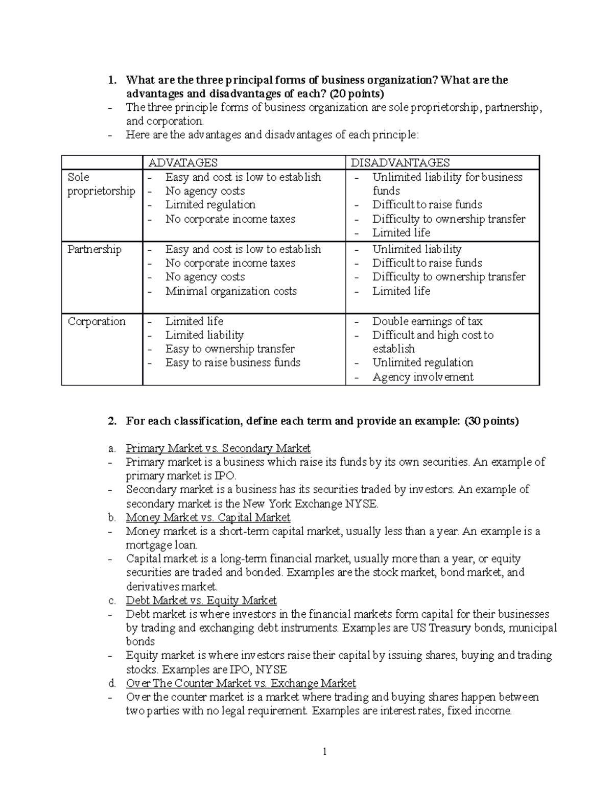 What Are The Three Principal Forms Of Business Organizations