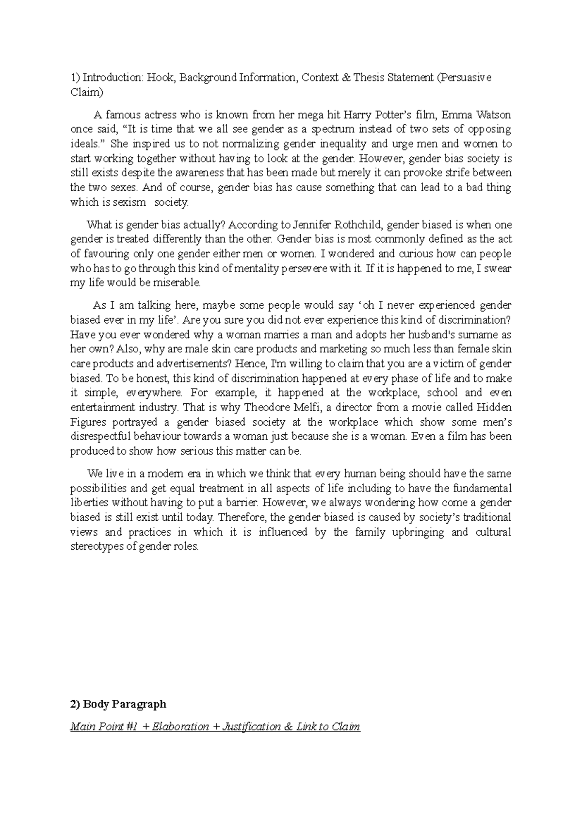 Persuasive Speech FULL TEXT Introduction Hook, Background