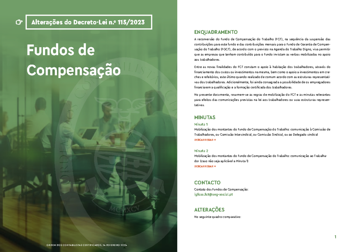 Fundos Compensacao C - 1 ENQUADRAMENTO A reconversão do Fundo de ...