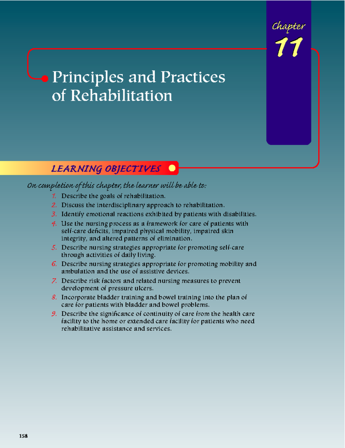 Brunner Ch11 Rehabilitation - Chapter 11 Chapter 11 Principles and ...