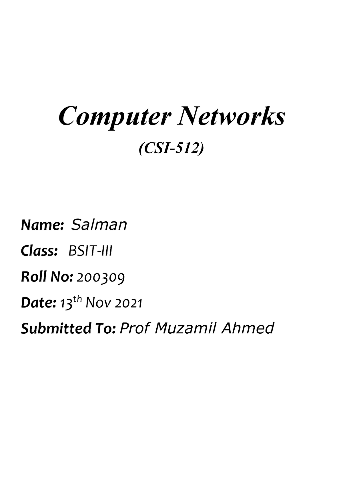 computer network assignment questions