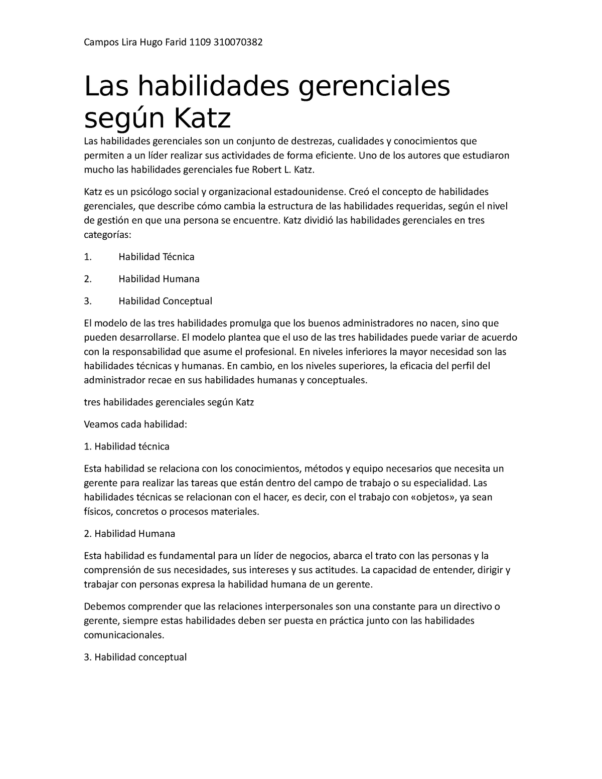 Habilidades Y Roles Las Habilidades Gerenciales Según Katz Las Habilidades Gerenciales Son Un 8741