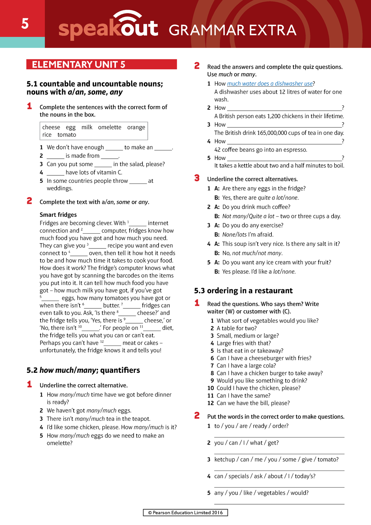 Speakout grammar extra unit 5 - 1 © Pearson Education Limited 2016 5 ...