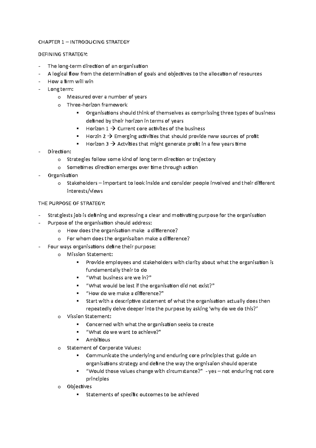 Chapter 1 - Introduction To Strategy' - CHAPTER 1 INTRODUCING STRATEGY ...