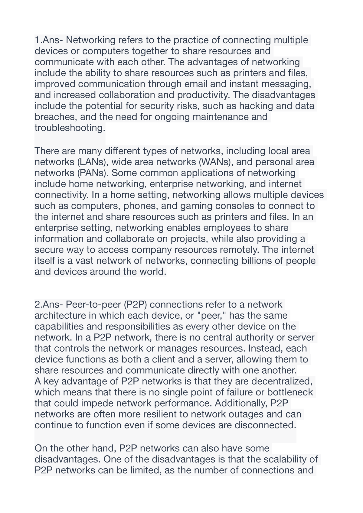 assignment on networking devices