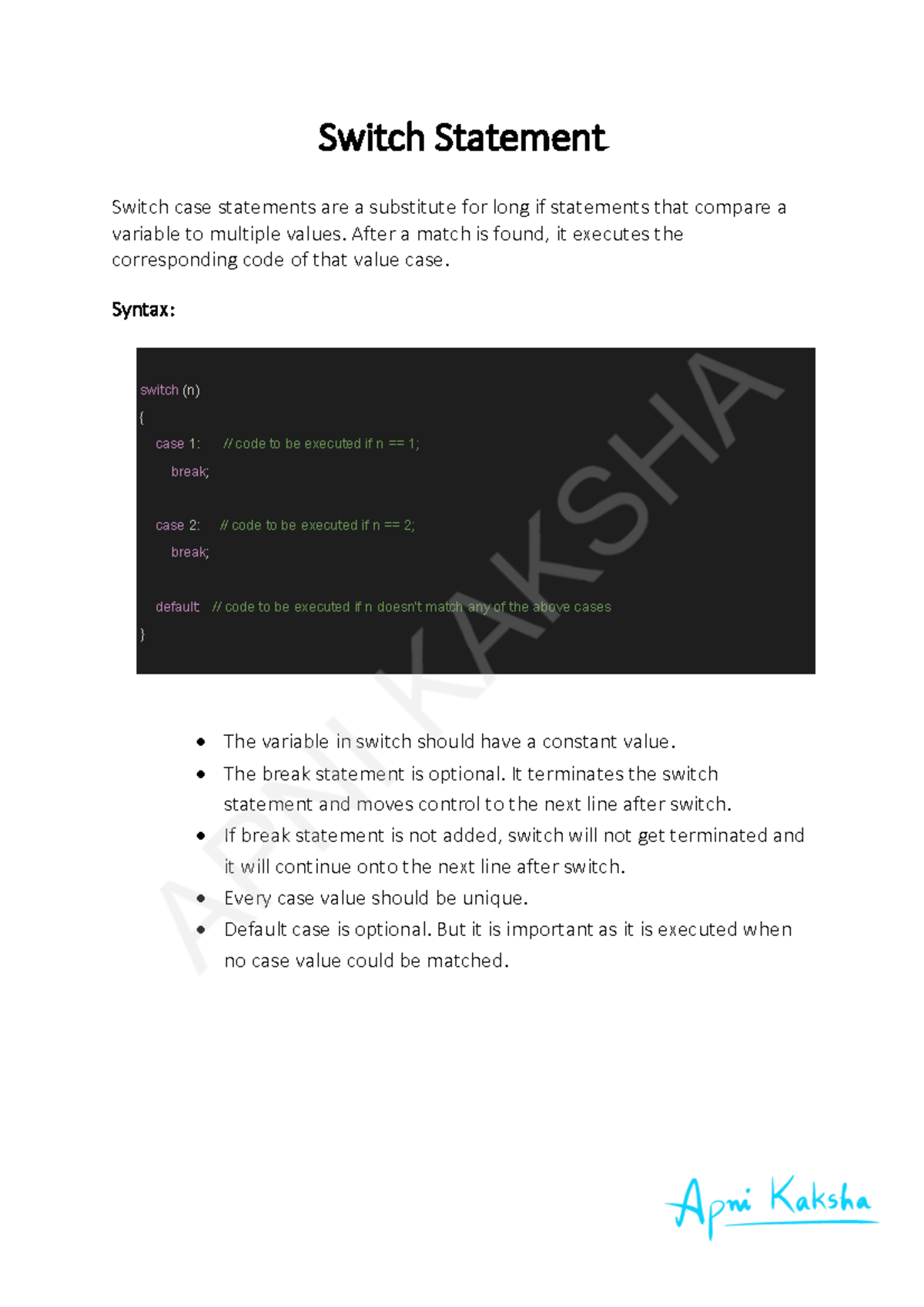 flowchart-case-statement