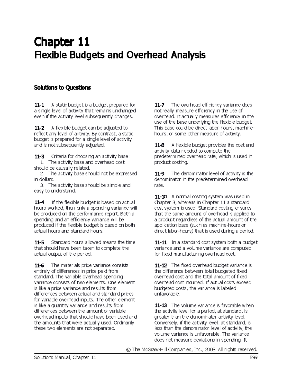 Fasitch 11 - practice problems - Chapter 11 Flexible Budgets and ...