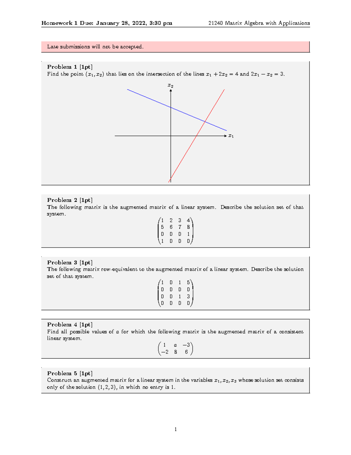 Hw1 - Homework 1 Solution - Homework 1 Due: January 28, 2022, 3:30 Pm ...