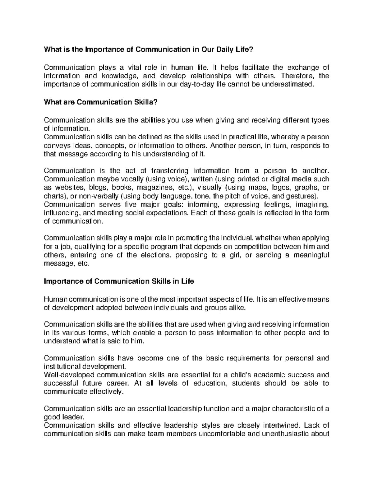 Purposive Communication Lesson 1 Assignment - What is the Importance of ...