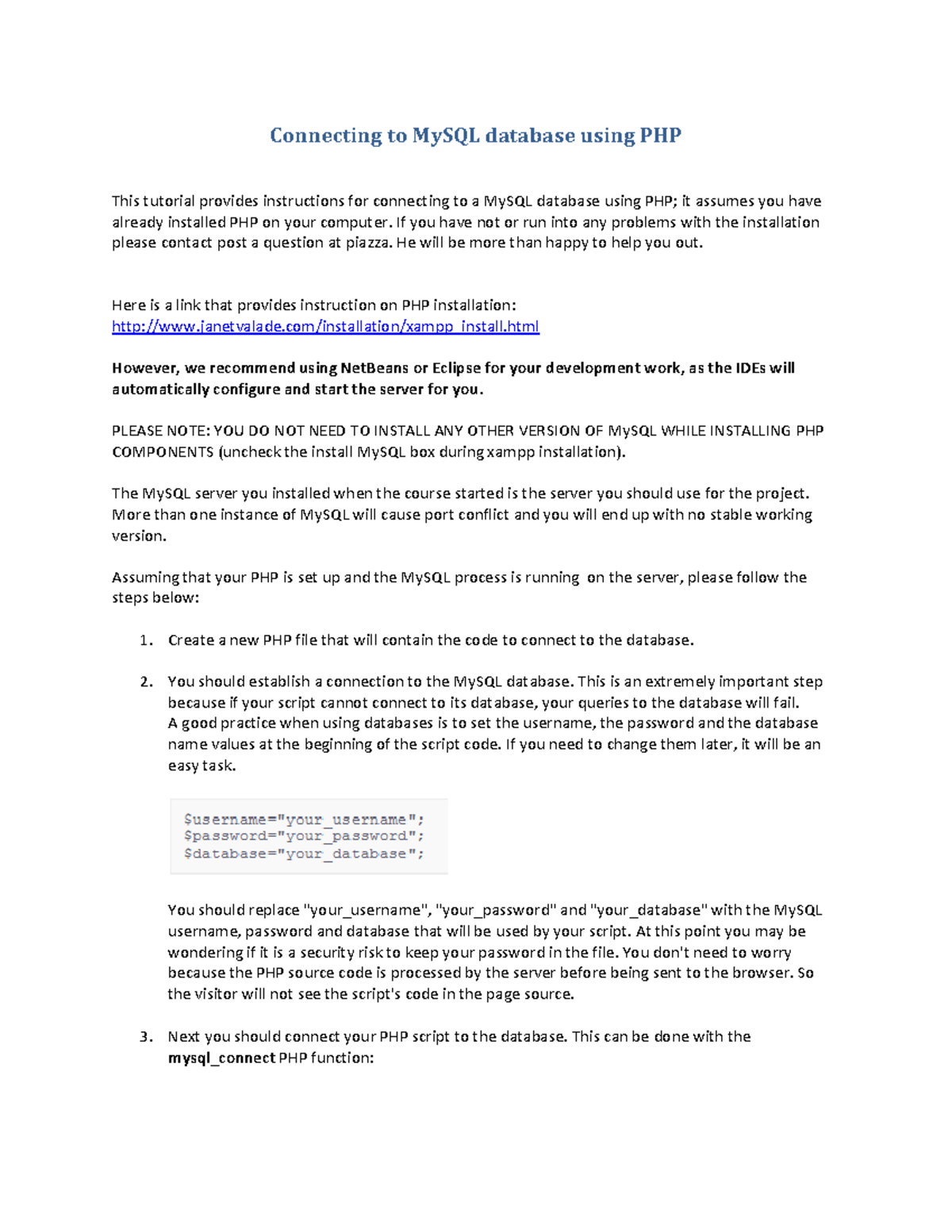 PHPMy SQLTutorial - Connecting to MySQL database using PHP This ...