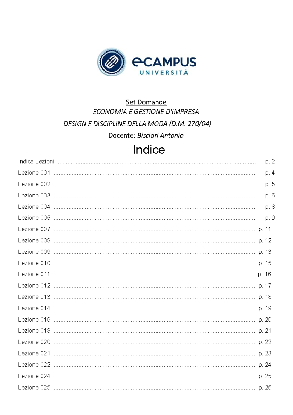 Paniere Economia - Set Domande ECONOMIA E GESTIONE D'IMPRESA DESIGN E ...