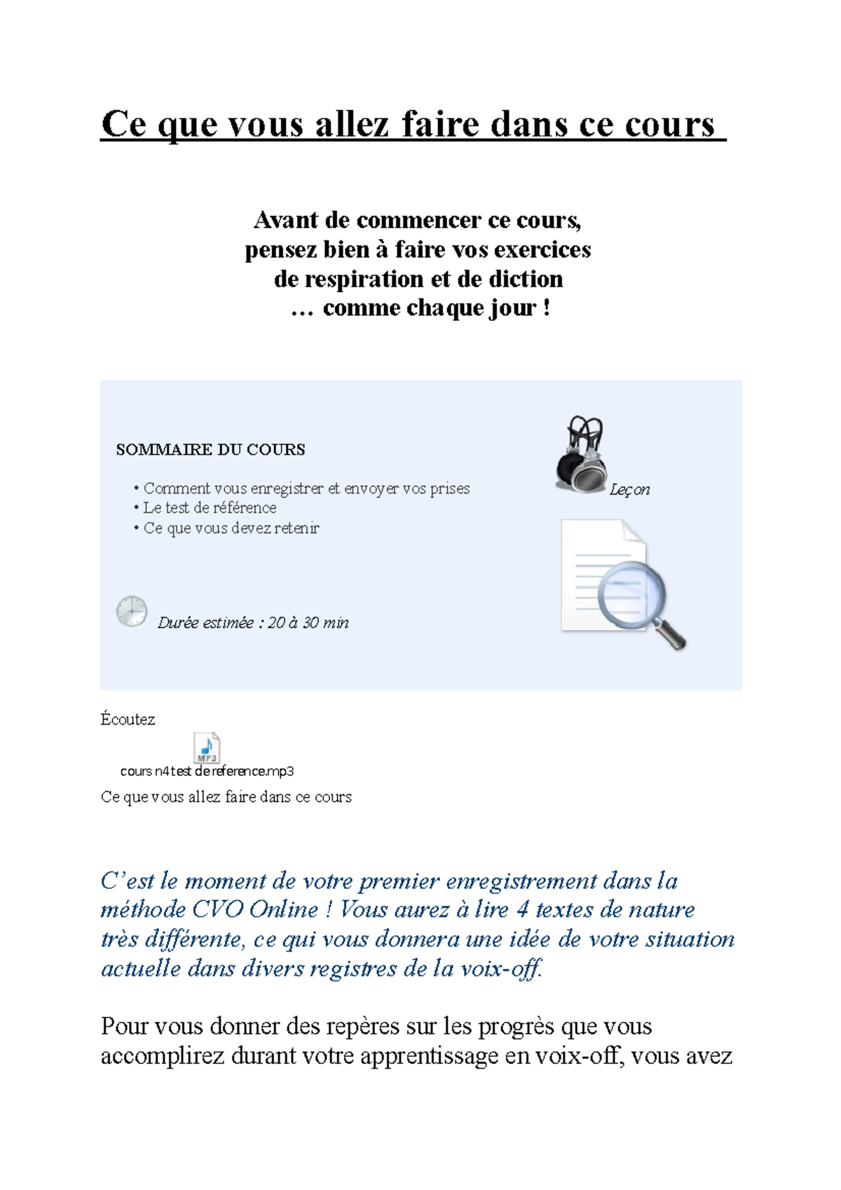 1. Ce que vous allez faire dans ce cours MTO (Maîtrise des tehcniques