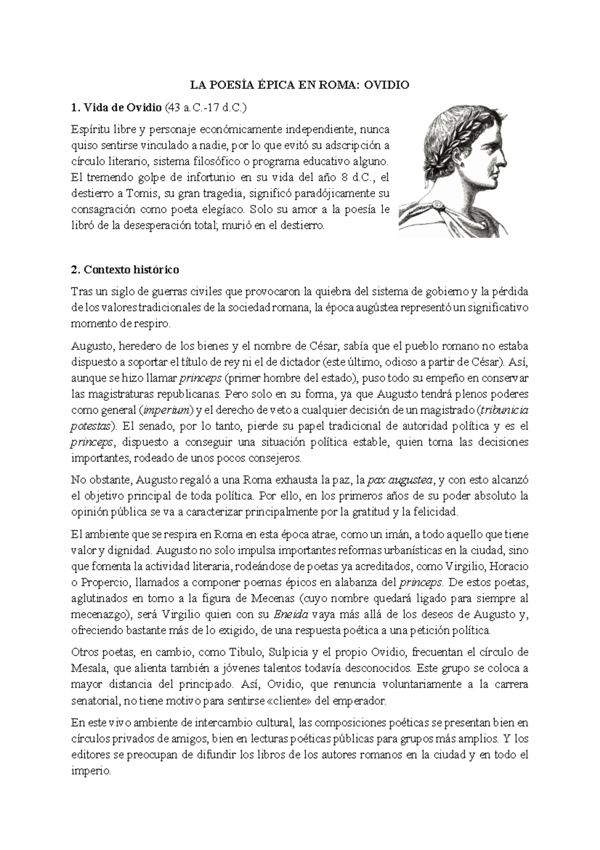 Metamorfosis-Ovidio - Resumen y textos poesía épica en Roma - Ovidio 2º ...