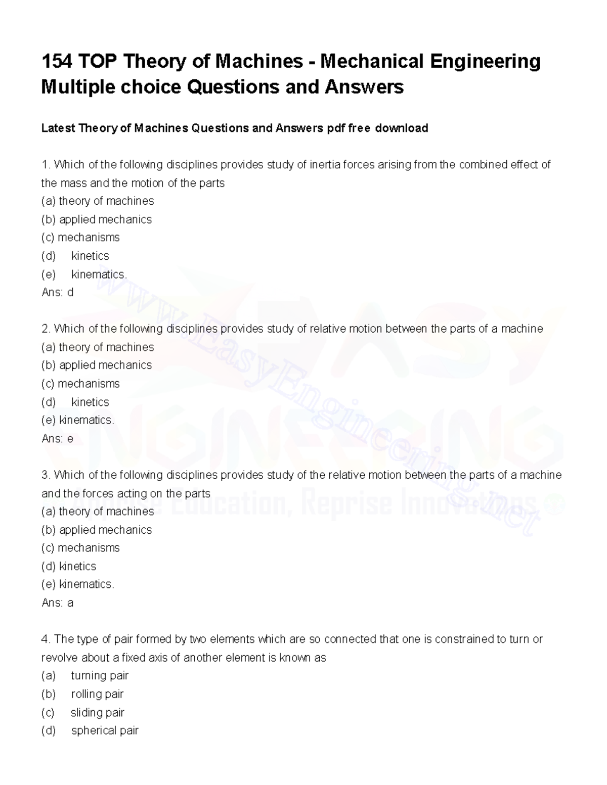 TheoryofMachines Theory of Machines 154 TOP Theory of Machines