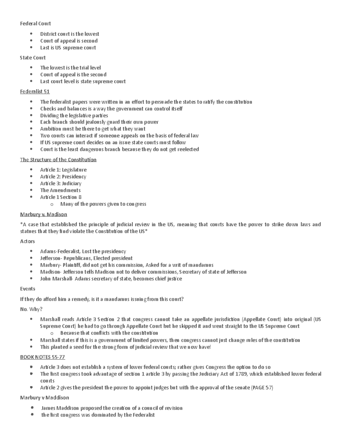 TEST Notes - Lot - Federal Court District court is the lowest Court of ...