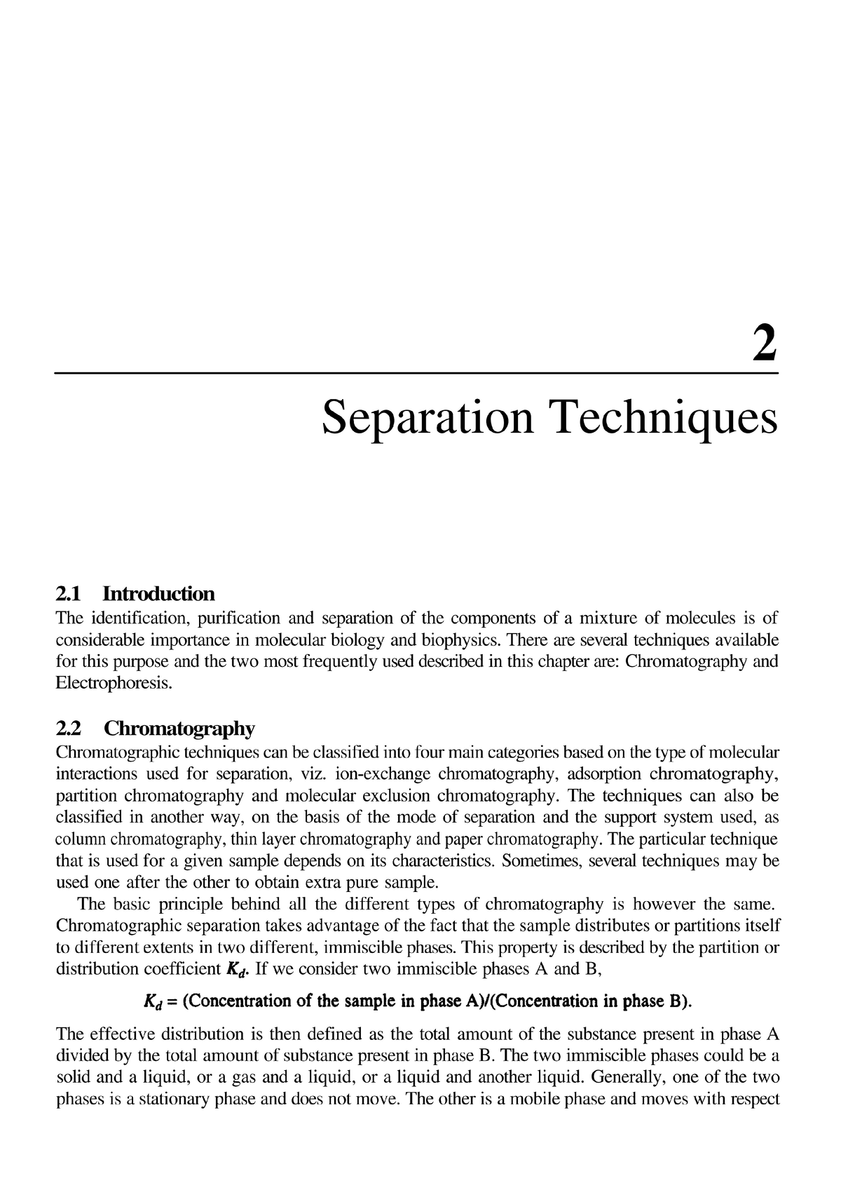 Each and Every type of chromatography in detail Masters of science