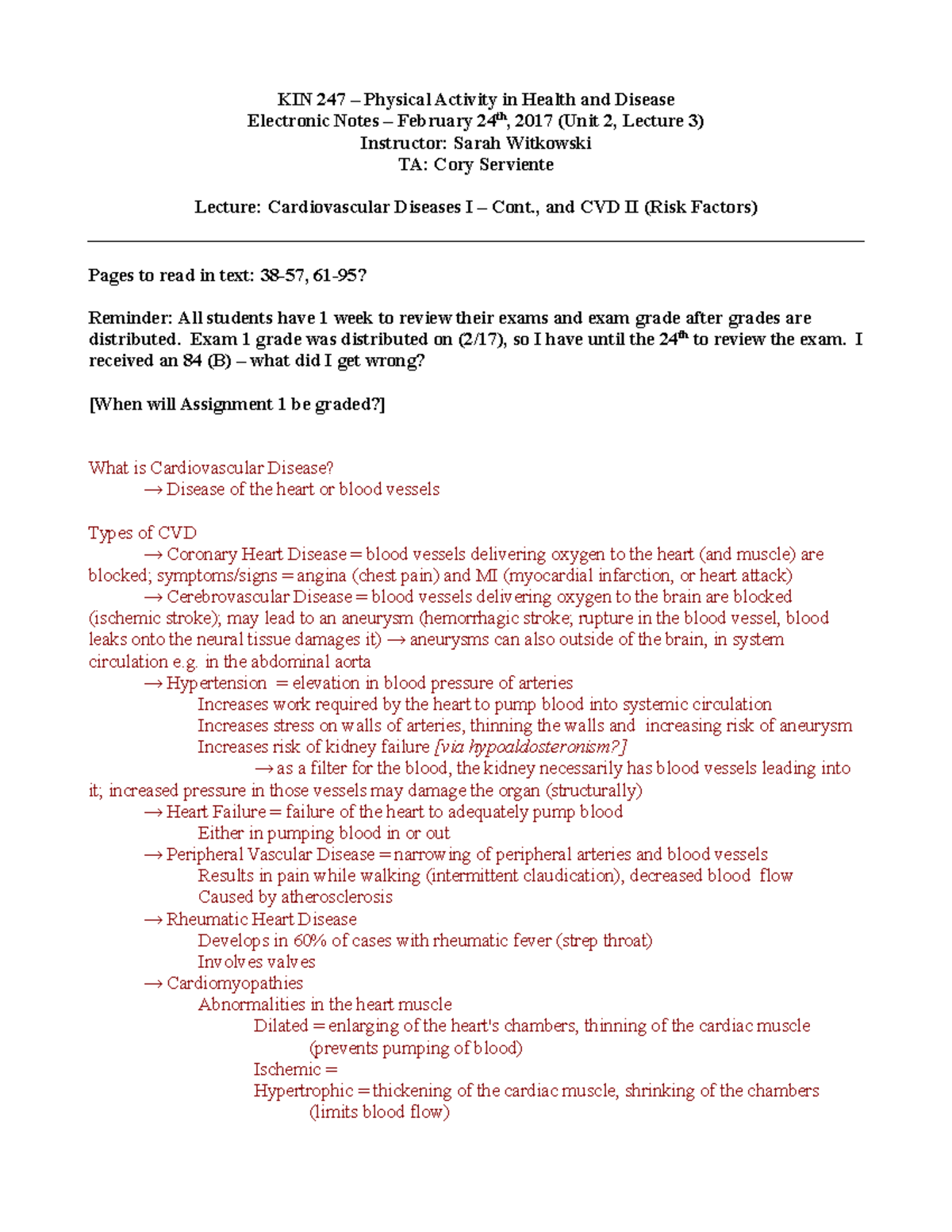 KIN-247 Electronic Notes 02242017 - KIN 247 – Physical Activity in ...
