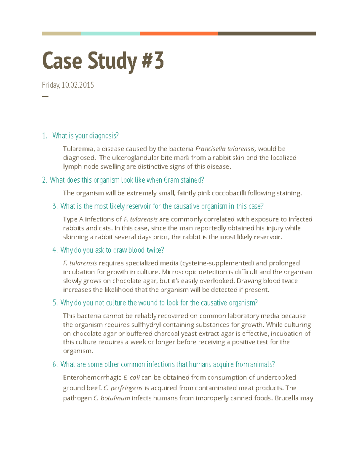 microbiology case study examples with answers