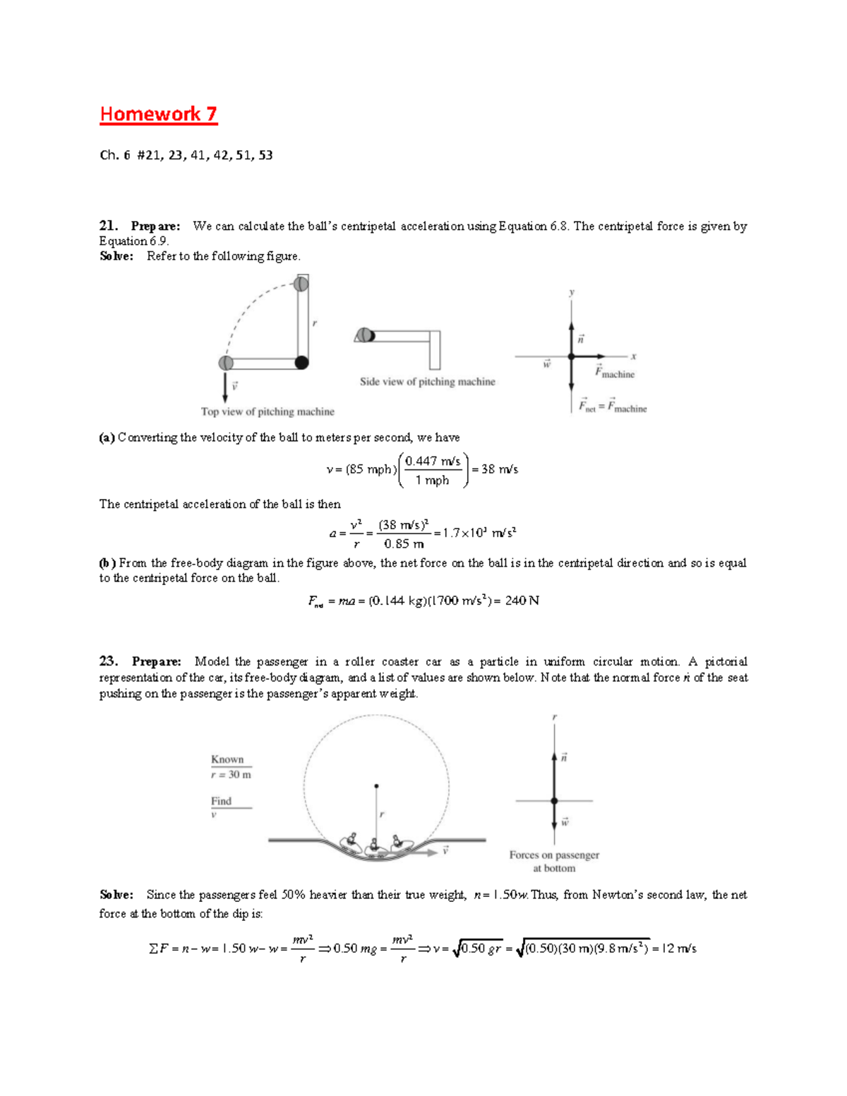 Homework 7 Phys 253 General Physics I Lmu Studocu