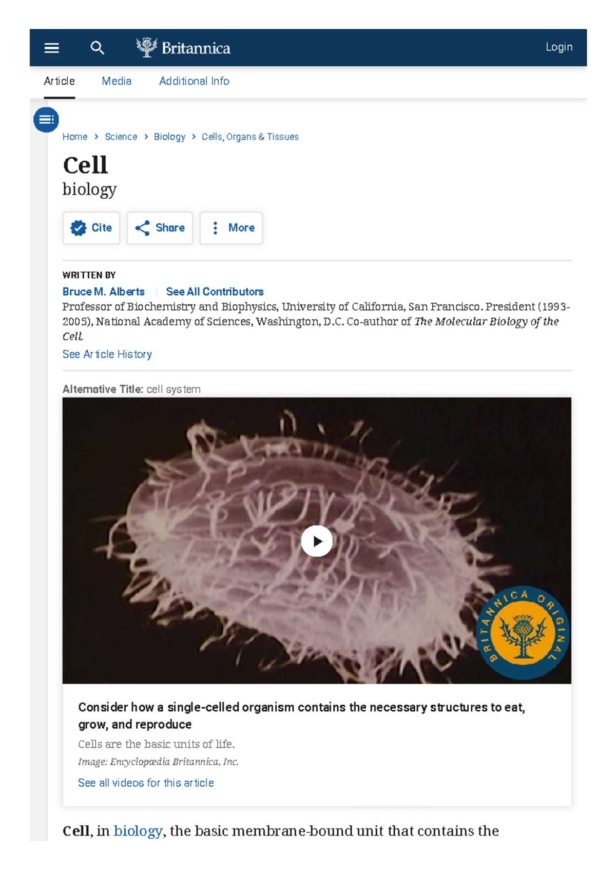 496521700 cell Definition Types Functions Britannica - Home Science ...