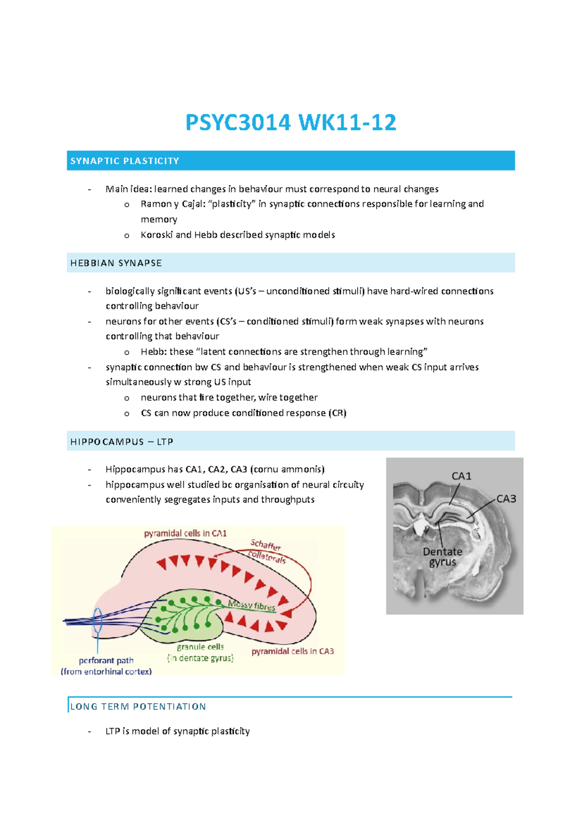 HIGH QUALITY PSYC3014 WEEK 11-12 Lecture Notes - PSYC3014 WK11 ...
