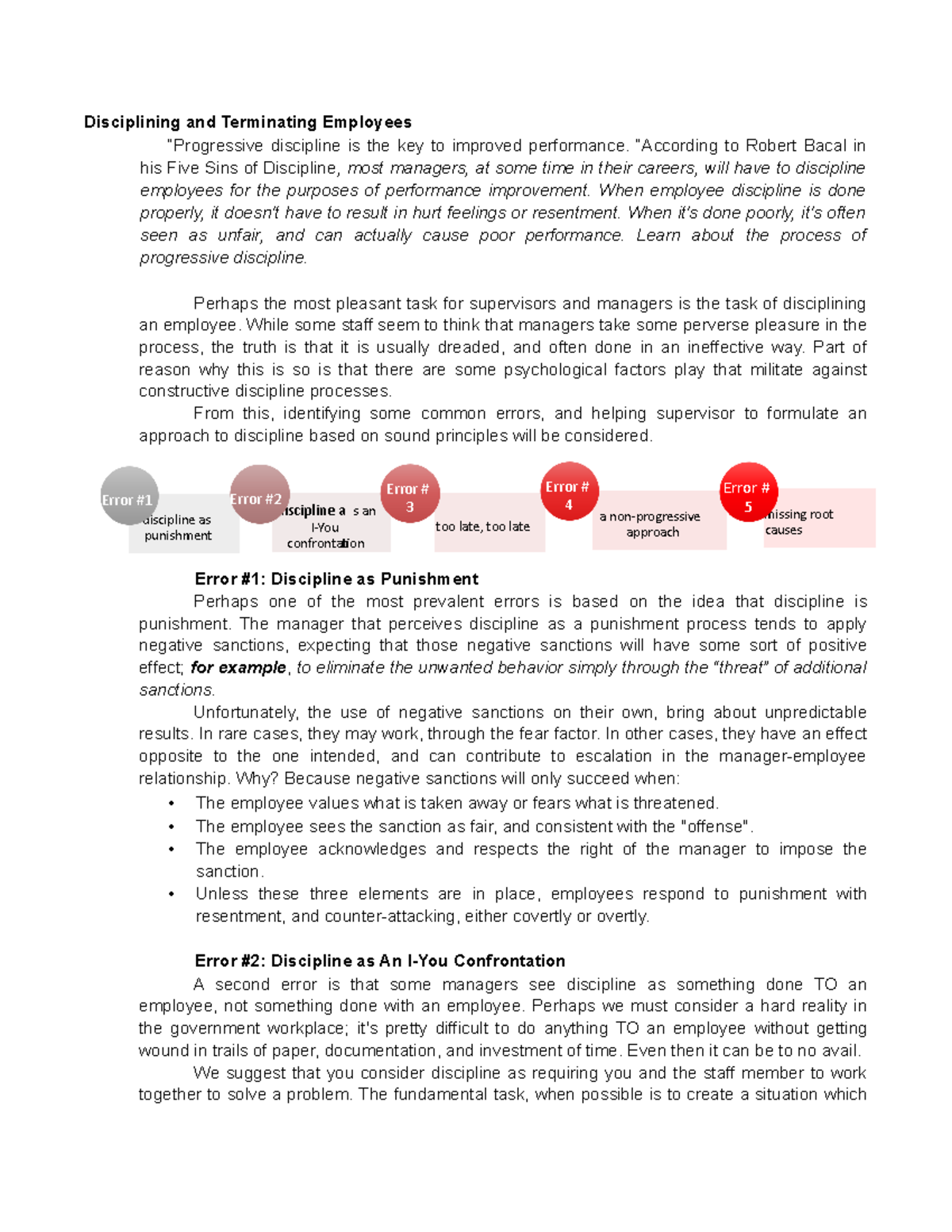 Office and System Management - Disciplining and Terminating Employees ...