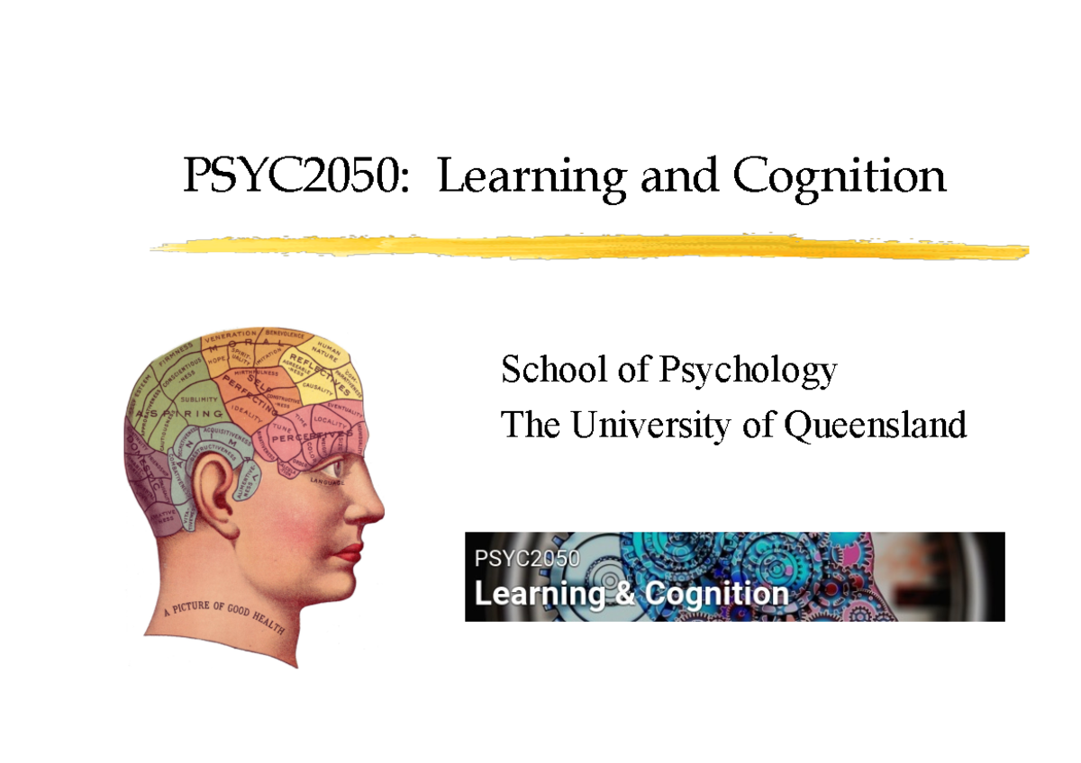 Week 1 Introduction Psyc2050 Learning And Cognition School Of