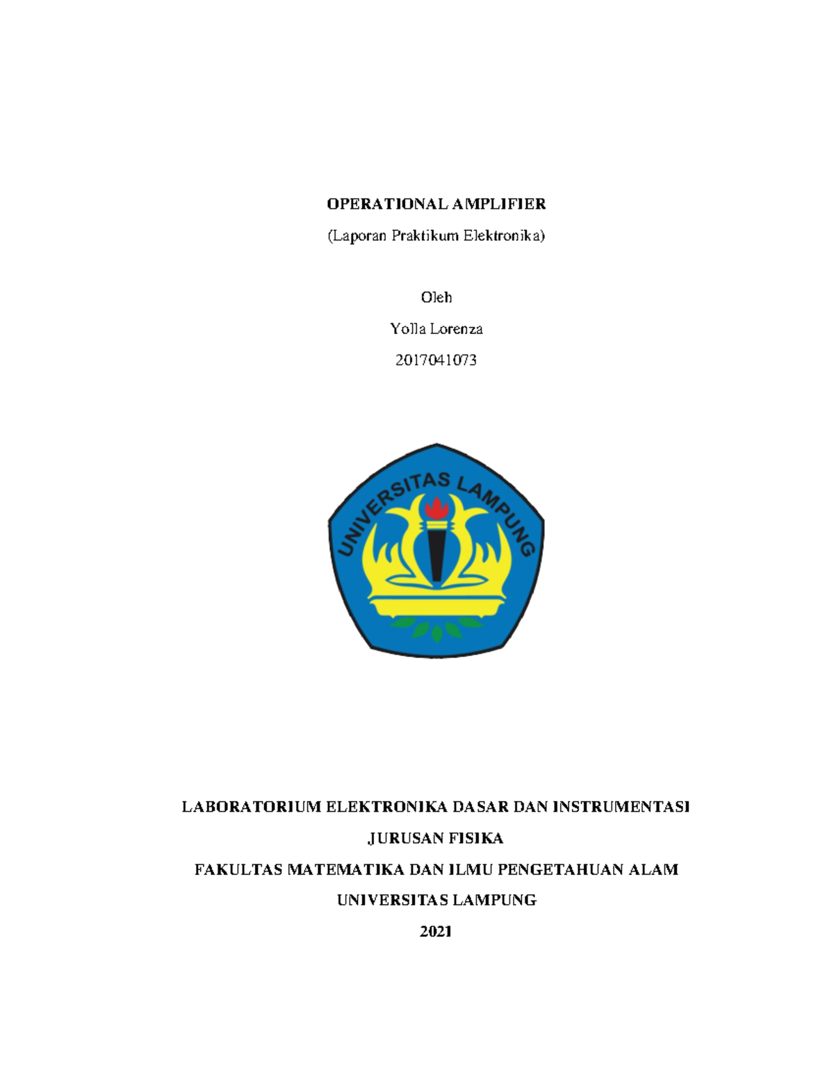 Laporan Akhir OP-AMP - OPERATIONAL AMPLIFIER (Laporan Praktikum ...
