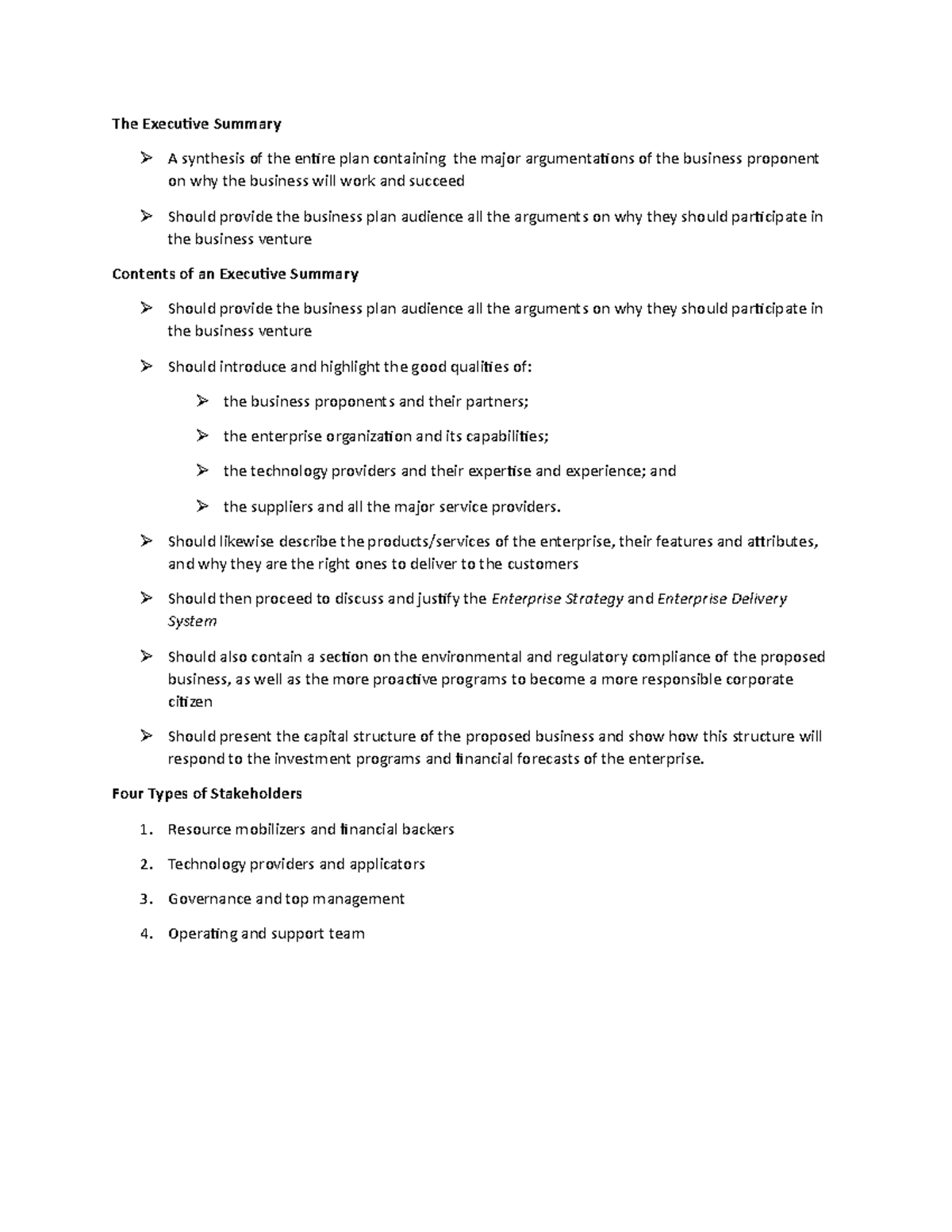 the-executive-summary-lecture-notes-1-the-executive-summary-a