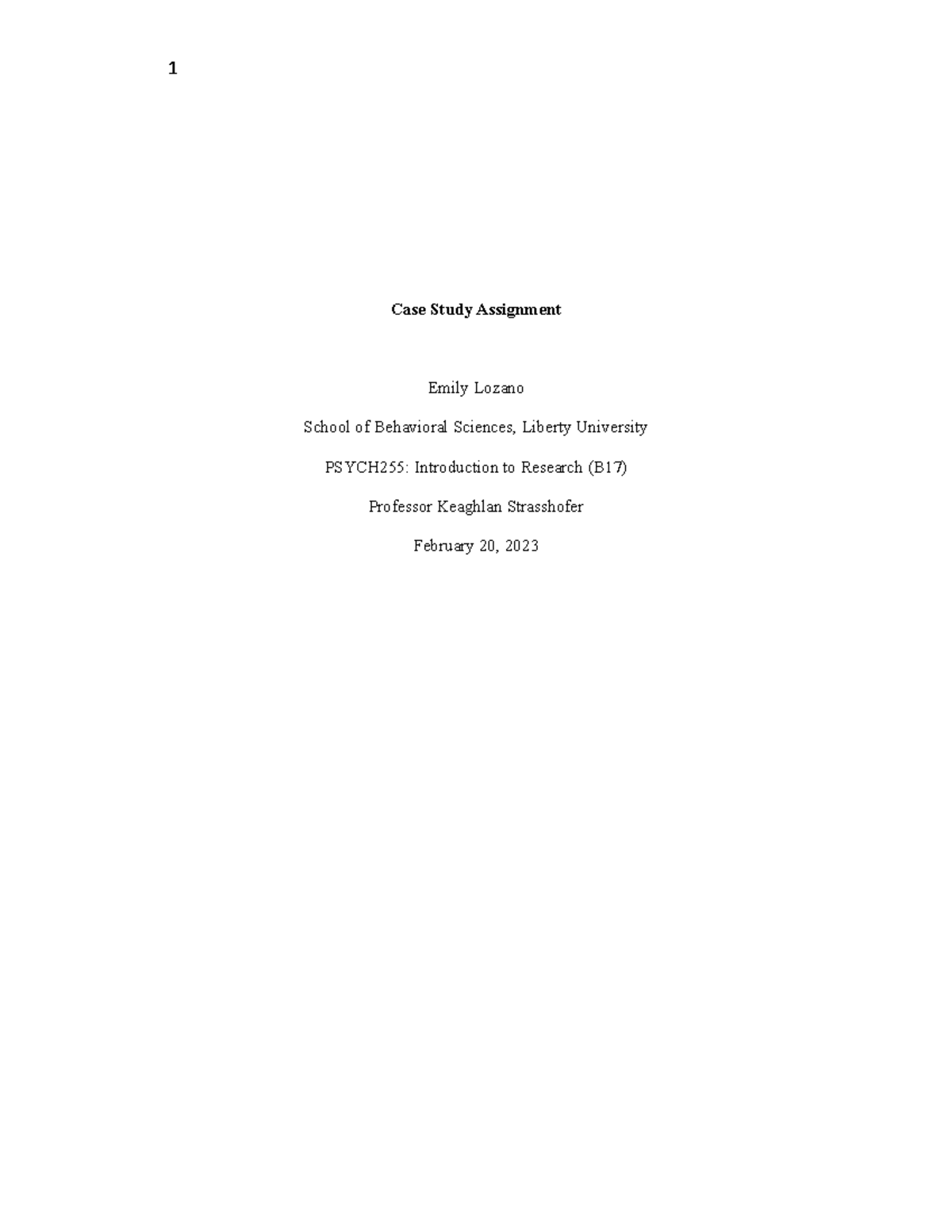 Lozano Case Study Assignment Case Study Assignment Emily Lozano