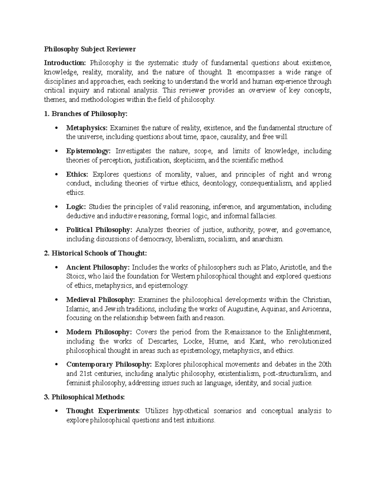 Philosophy Subject Reviewer - Philosophy Subject Reviewer Introduction ...
