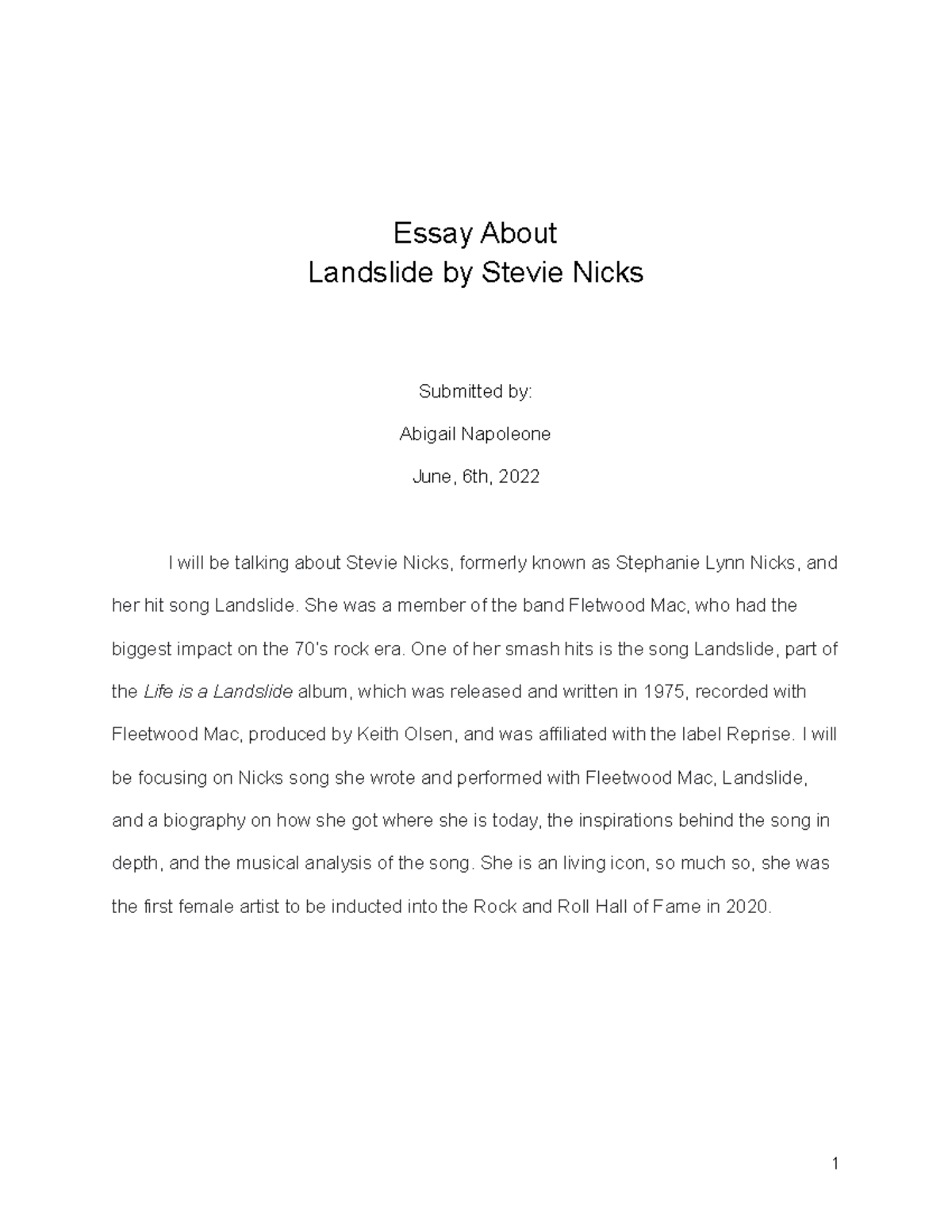 essay on landslide 150 words