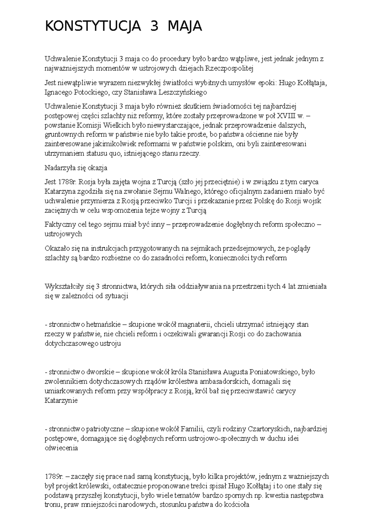 Napisz Dlaczego I Jakie świeto Obchodzimy 3maja Historia Klasa 4 www.studocu.com