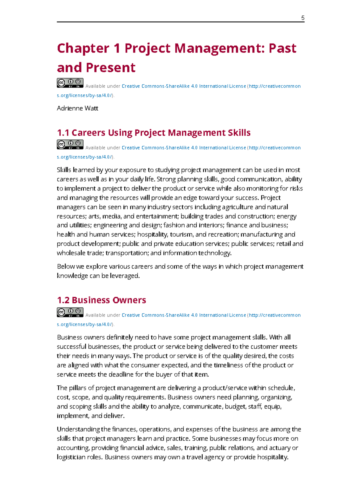 Project Management 15694-15-262-1 - Chapter 1 Project Management: Past ...