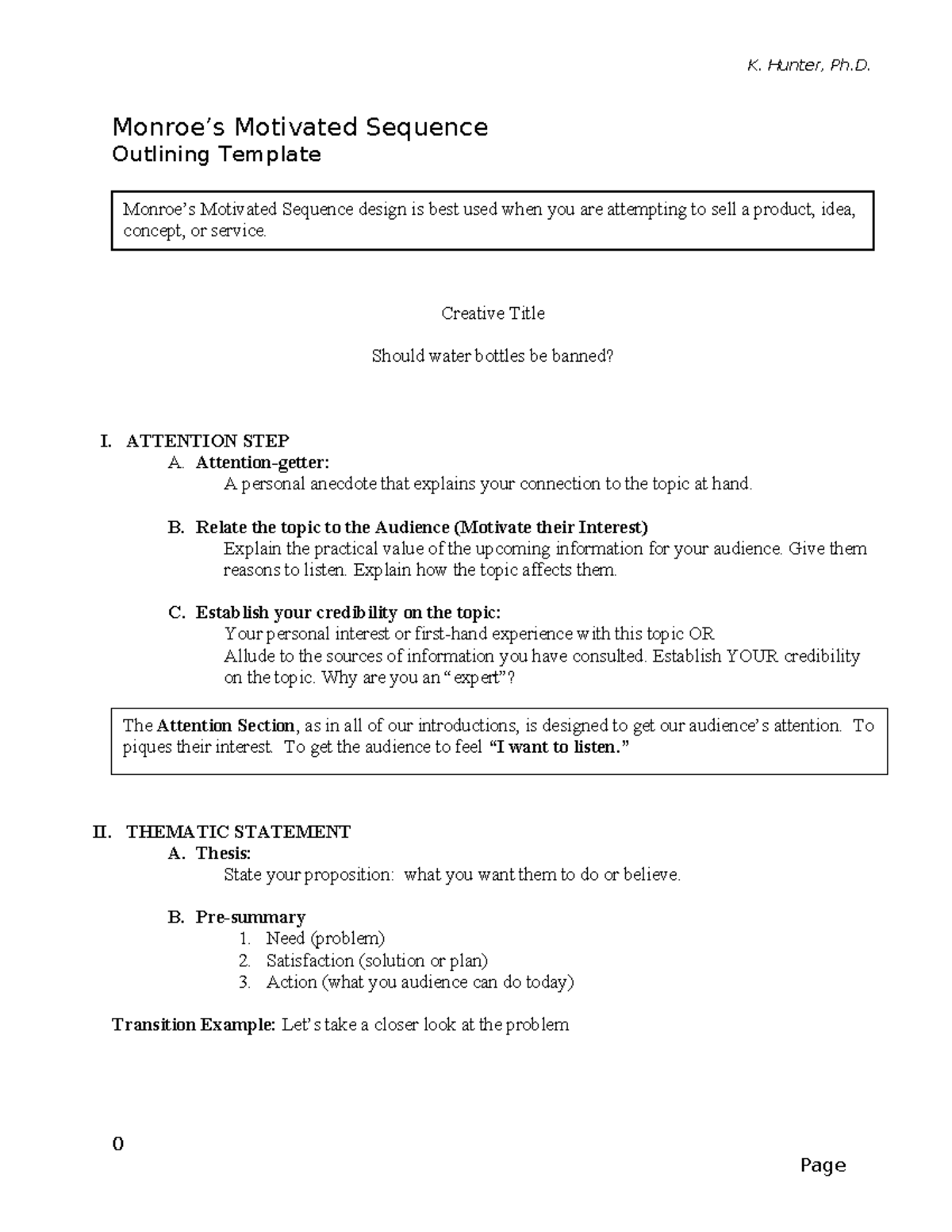Monroes Outlining template Assessable - K. Hunter, Ph. Monroe’s ...