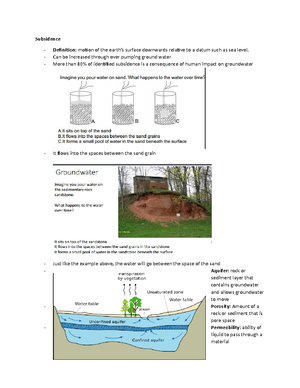 Subsidence - Summary Global Environmental Hazards - Subsidence ...