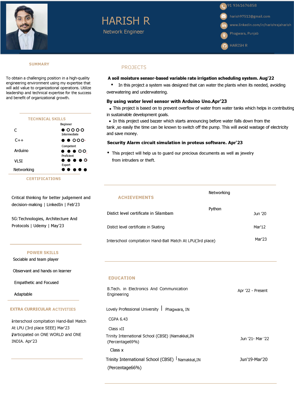 Dream CV template - ............ - C Beginner Intermediate C++ Arduino ...