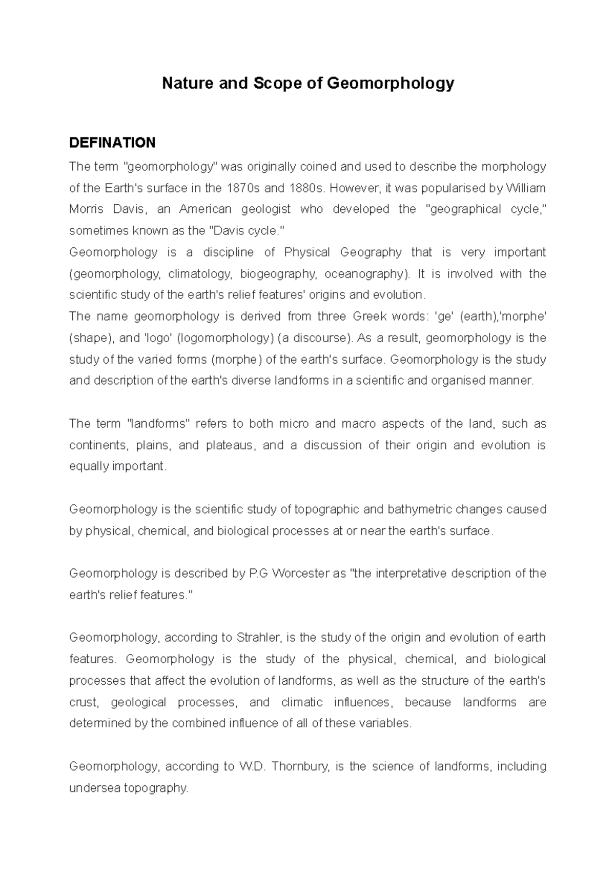 the-nature-and-scope-of-geomorphology-studocu