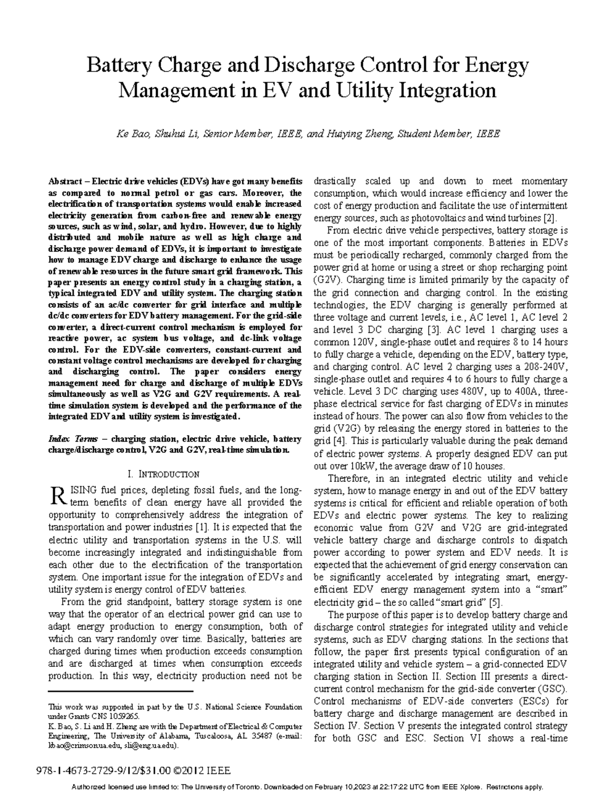 Battery charge and discharge control for energy management in EV and ...