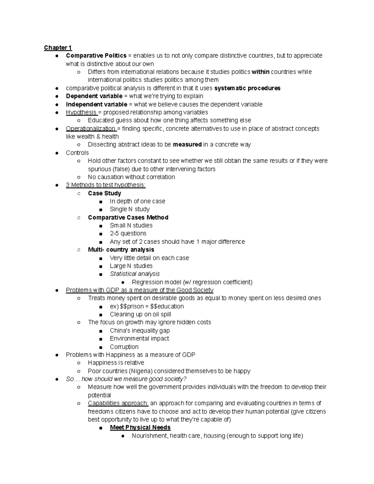 Midterm Review - Chapter 1 Comparative Politics = enables us to not ...