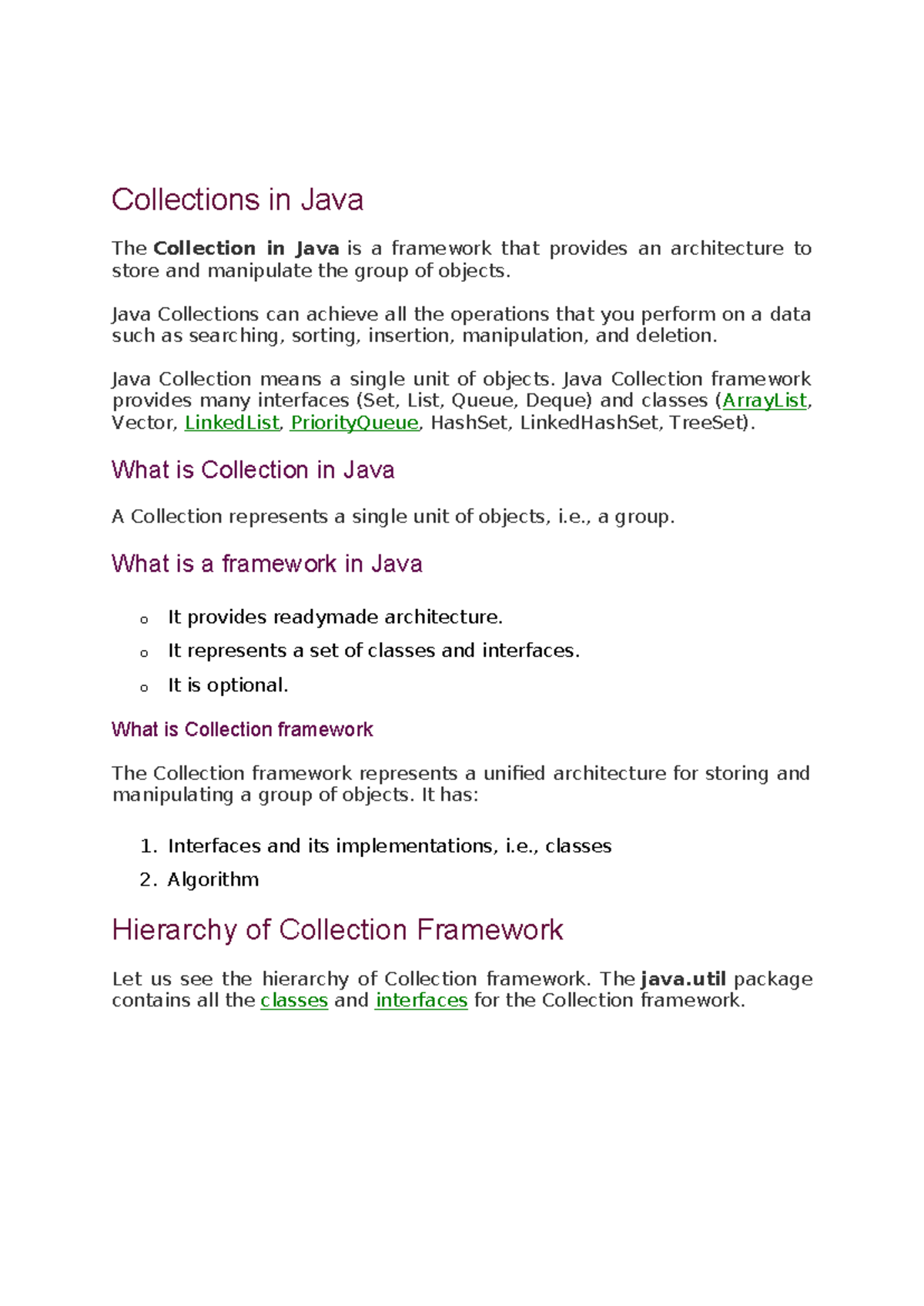 Collections in Java - mmfcfghhjkl - Collections in Java The Collection ...