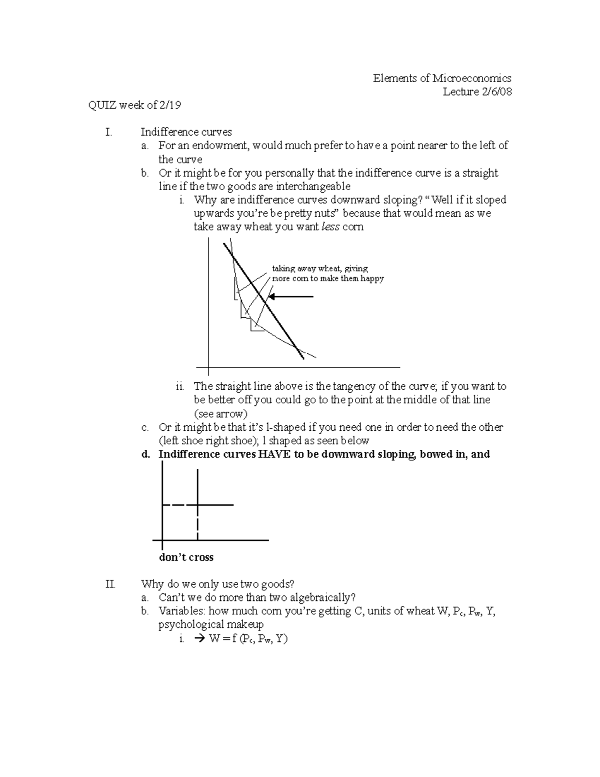 Microeconomics 2 - Class 4 notes - Elements of Microeconomics Lecture 2 ...