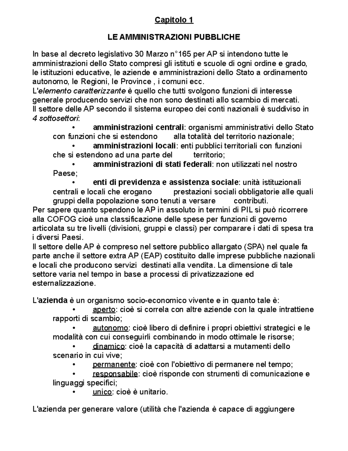 Amministrazioni Pubbliche Capitolo 1 LE AMMINISTRAZIONI
