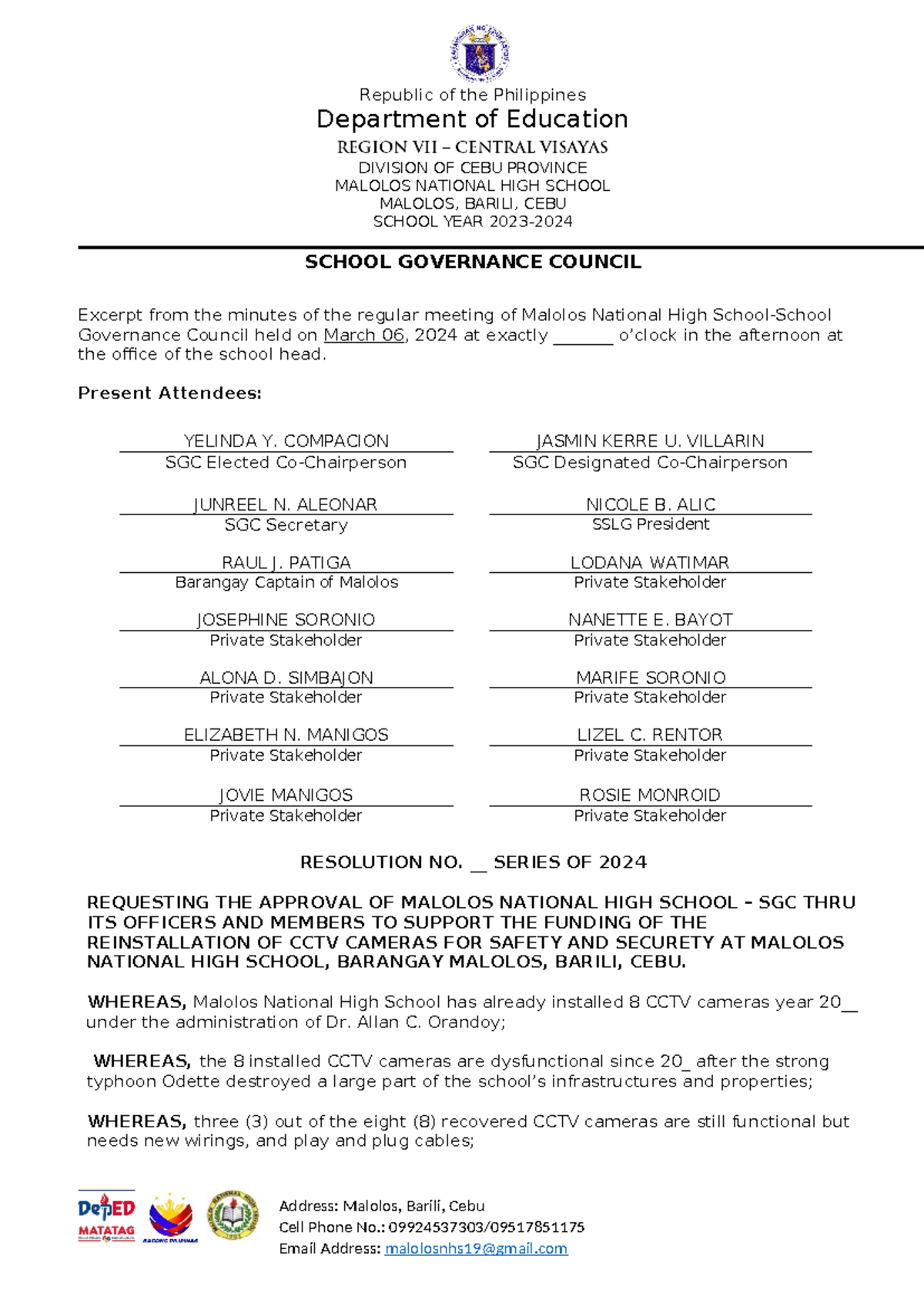 4 SGC-MOV-Resolution CCTV Reinstallation Copy - Address: Malolos ...